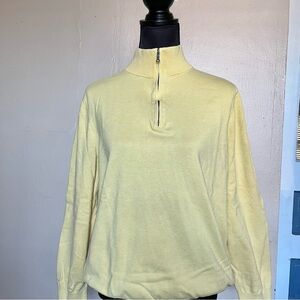 Brooks Brothers supima cotton yellow quarter zip sweater